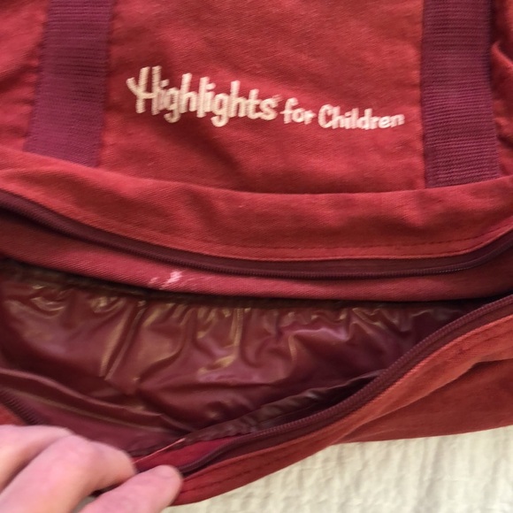 Vintage Highlights for Children red fabric tote bag with double handle - Picture 2 of 7